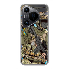 Чехлы с картинкой ЗСУ для Huawei Pura 70 PRO (AlphaPrint) (Воїн ЗСУ)