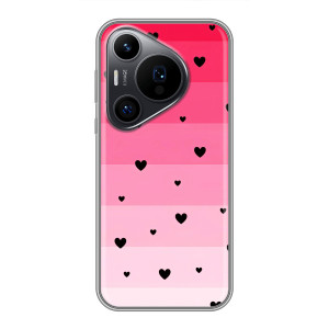 Чехлы с тематикой "Маленькие Сердечки" на Huawei Pura 70 PRO (Чорные сердечки)