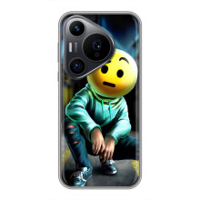 Чохол для Хуавеї Пюра 70 ПРО - (AlphaPrint) з принтом (ТОП продажів) (Хлопець смайл)