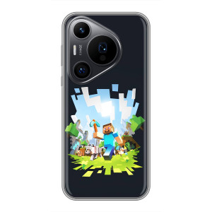 Чехол Майнкрафт на Huawei Pura 70 PRO (AlphaPrint) Minecraft
