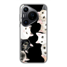 Чохол на Хуавеї Пюра 70 ПРО з Котиками (VPrint) (Погляд котиків)