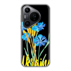 Чехол на Huawei Pura 70 PRO Украинский дизайн (Ukraine в цветочках)