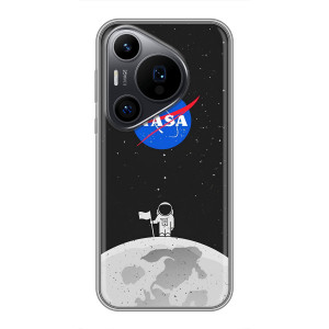 Силиконовый бампер с принтом "Наса" на Huawei Pura 70 PRO – Космонавт NASA