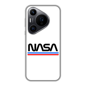 Силиконовый бампер с принтом "Наса" на Huawei Pura 70 PRO – NASA на белом фоне