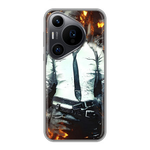 Силиконовый чехол с картинкой "Герой Pubg" на Huawei Pura 70 PRO – Man Пубг