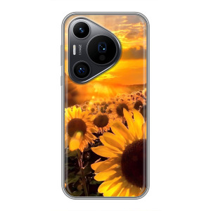 Чохол з Квітами для Huawei Pura 70 PRO (поле соняшників)