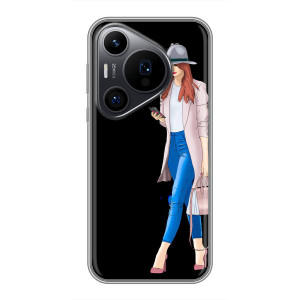 Чехол с картинкой Модные Девчонки Huawei Pura 70 PRO – Девушка со смартфоном