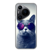 Чохол з принтом для Huawei Pura 70 PRO (AlphaPrint) Модні коти (Стильний кіт)