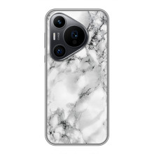 Чехол с текстурой Мрамора на Хuawei Пюра 70 ПРО (Белый мрамор)