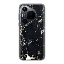 Чехол с текстурой Мрамора на Хuawei Пюра 70 ПРО (Чёрный мрамор)