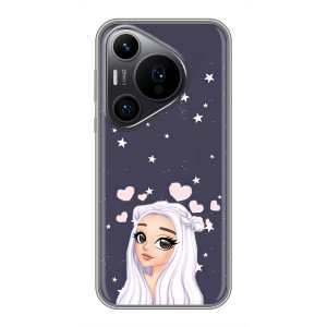 Чехол Стильные девушки на Huawei Pura 70 PRO – Девушка и сердечки