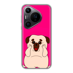 Чохол (ТПУ) Милі песики для Huawei Pura 70 PRO (Веселий Мопсік)