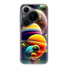 Чехол (ТПУ) с планетами на Huawei Pura 70 PRO – Солнечна система