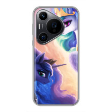 Чехол Unicorn на Huawei Pura 70 PRO – Единорожки на тучках