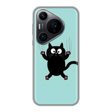 Чохол із милими котиками на Huawei Пура 70 ПРО – Чорний кіт
