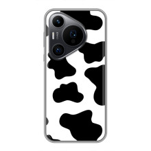Чехол с принтом коровы на Huawei Пура 70 ПРо – Черный принт