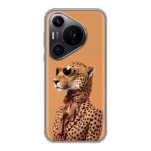 Чохол з принтом стильні тварини для Хуавеї Пюра 70 ПРО (Стильний леопард)