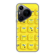 Силиконовый чехол Спанч Боб на Хuawei Пюра 70 ПРО – Спанч-БОБ