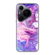 Чехлы с тематикой "Мрамор" на Хuawei Пюра 70 ПРО (Фиолетовый мрамор)