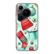 Новорічні Чохли для Хуавеї Пюра 70 ПРО (VPrint) (Одяг НР)