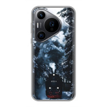 Новорічні, Святкові Чохли для Huawei Pura 70 PRO - 2024 год (Зимовий потяг)