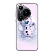 Чехол с зимним принтом для Хuawei Пюра 70 ПРО (Снеговик Олов)