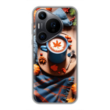 Чехол с уникальным дизайном «Осень с кофе» для Huawei Pura 70 PRO – Кофе и тыквы