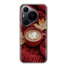 Чехол с уникальным дизайном «Осень с кофе» для Huawei Pura 70 PRO – Кофе на пледе