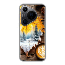Чехол с уникальным дизайном «Осень с кофе» для Huawei Pura 70 PRO – Осенне-зимнее кофе