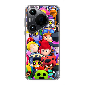 Силиконовый Чехол на Huawei Pura 70 PRO с картинкой Brawl Stars (Персонажи)