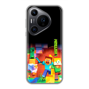 Чехлы для Huawei Pura 70 PRO (Персонажи Майн Крафт) (Герой Майнкрафт)