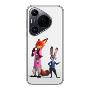 Силиконовый чехол с принтом Зоотрополіс для Huawei Pura 70 PRO – Джуди и Ник