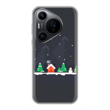 Силиконовый бампер на рождество для Huawei Pura 70 PRO (Город зимний)