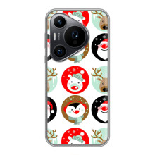 Силиконовый бампер на рождество для Huawei Pura 70 PRO (Рождественский принт)