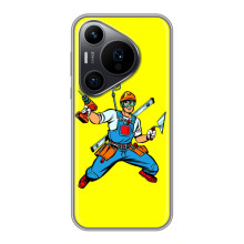 Силиконовый бампер (Работники) на Huawei Pura 70 PRO – Строитель