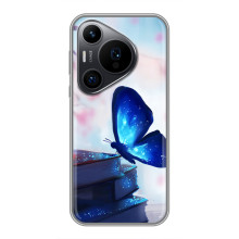 Силіконовий бампер з картинкою звірів для Huawei Pura 70 PRO (Метелик синій)