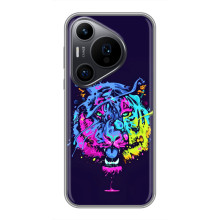Силіконовий бампер з картинкою звірів для Huawei Pura 70 PRO (Тигр-Арт)