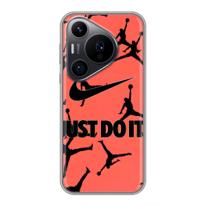 Силиконовый Чехол Nike Air Jordan на Хuawei Пюра 70 ПРО – Just Do It