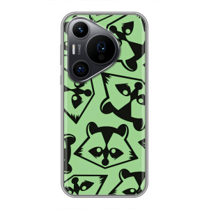 Силіконовий Чохол з Энотами  на Huawei Pura 70 PRO – Мордочки Єнота