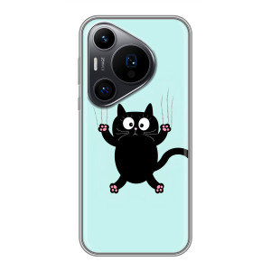 Силиконовый чехол с котиком для Huawei Pura 70 PRO – Падающий кот