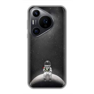 Силиконовый Чехол с принтом "Космонавты" на Huawei Pura 70 PRO – Космонавт романтик