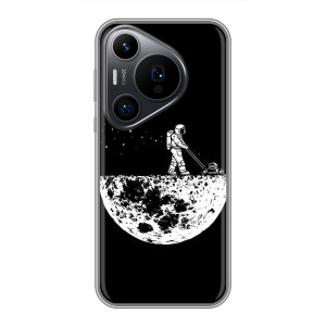 Силиконовый Чехол с принтом "Космонавты" на Huawei Pura 70 PRO – Космонавт