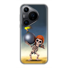 Чехол з героями Клеш Рояль для Huawei Pura 70 PRO (Скелет с бомбой)