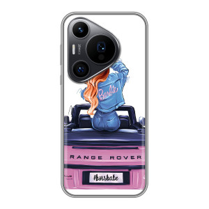 Силиконовый Чехол на Huawei Pura 70 PRO с картинкой Стильных Девушек (Девушка на машине)
