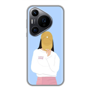Силиконовый Чехол на Huawei Pura 70 PRO с картинкой Стильных Девушек (Желтая кепка)
