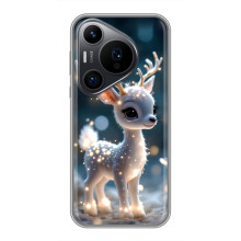Яркий чехол для Huawei Pura 70 PRO с Зимними Оленятами – Блистающий оленёнок