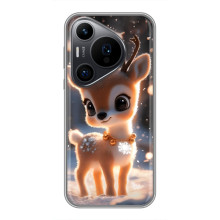 Яркий чехол для Huawei Pura 70 PRO с Зимними Оленятами – Оленёнок