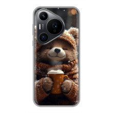 Друкований чохол 'Звірята з кавою' для Huawei Pura 70 PRO – Мішка з кавою