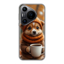 Друкований чохол 'Звірята з кавою' для Huawei Pura 70 PRO – Песик з кавою