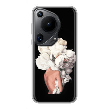 Чехлы (ART) Цветы на Huawei Pura 70 Ultra (VPrint) (Белые цветы)